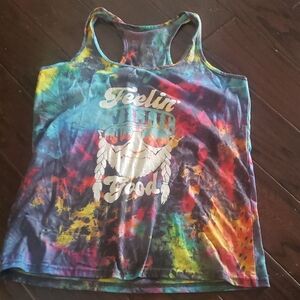 Colorful Tie-Dye Tank Top Feelin' Willie (Nelson) Good Size Medium